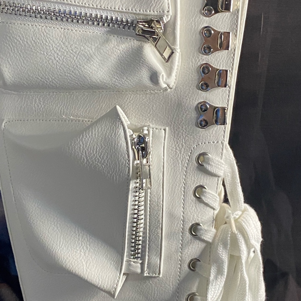 White Platform Knee-High Boots - Picture 10 of 10